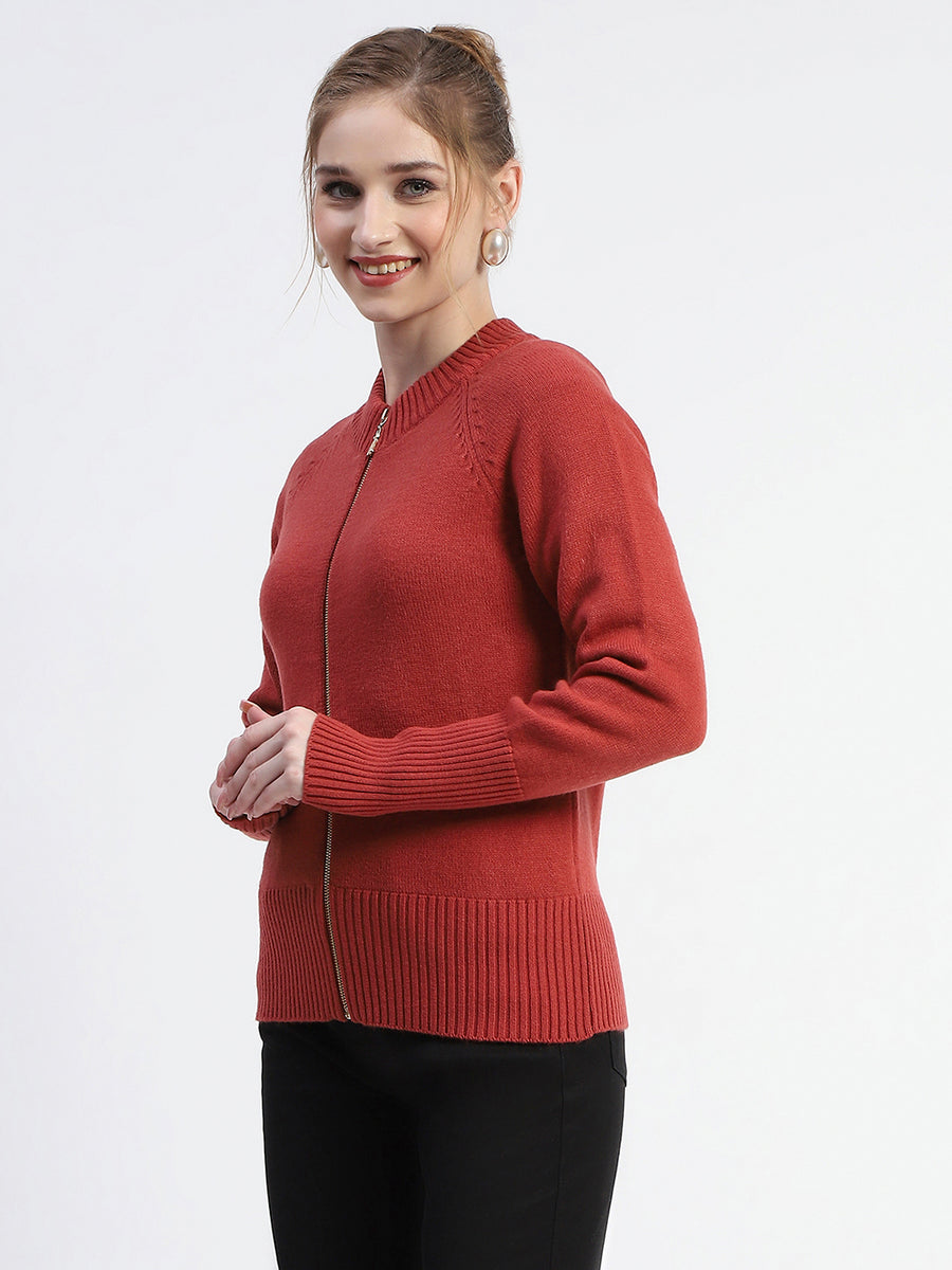 Madame Blush Full-Zip Knit Sweater