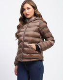 Madame Quilted Brown Puffer Jacket