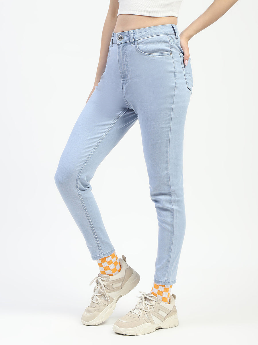 Madame Ice Blue Skinny Fit Cotton Jeans