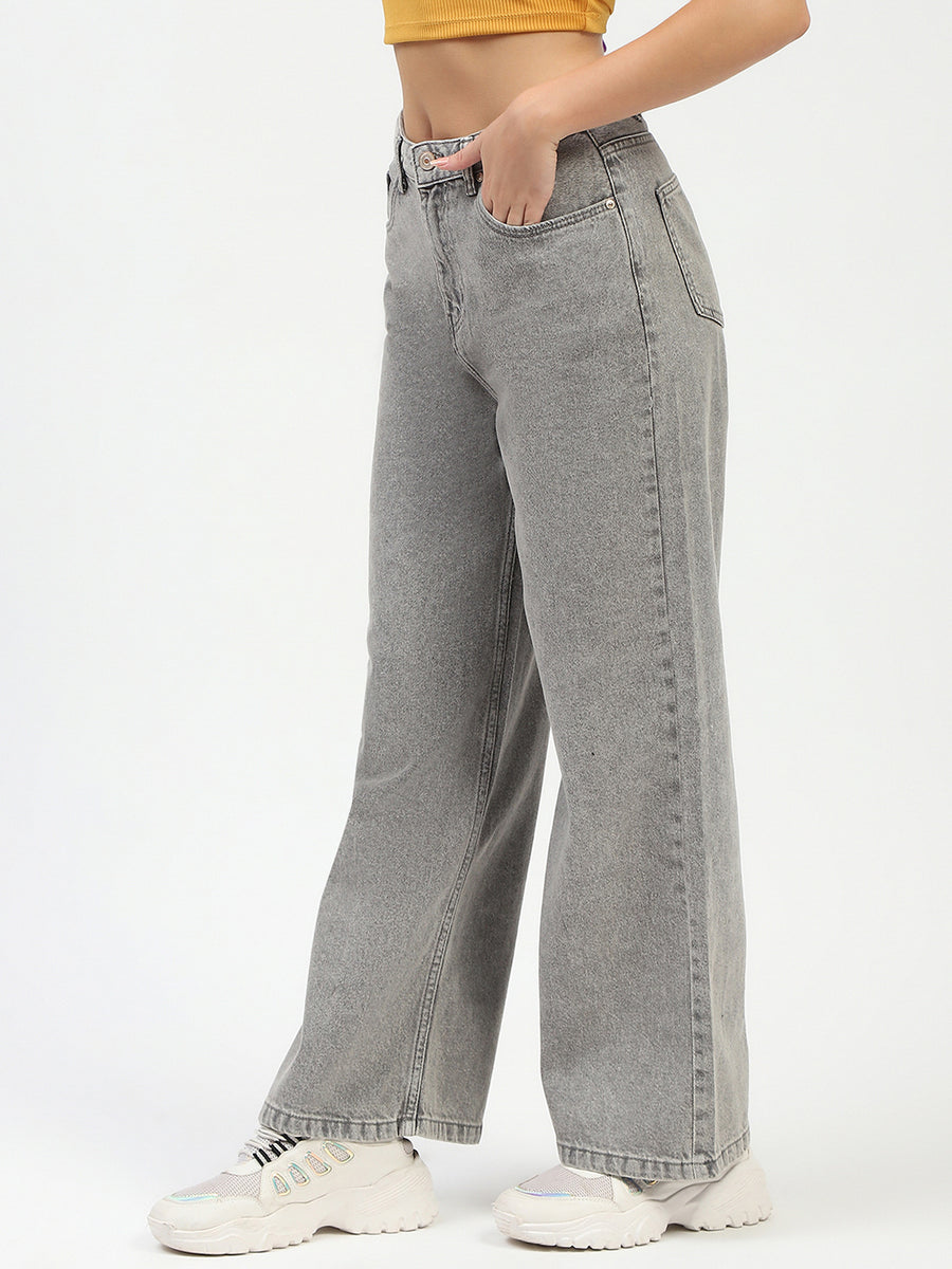 Madame Grey Wide-Leg Jeans