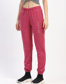 mSECRET Typography Print Pleated Dusty Pink Track Bottoms