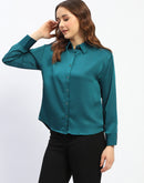 Madame Teal Button Down Shirt