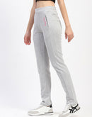 mSECRET Embossed Pleated Cotton Grey Track Bottoms