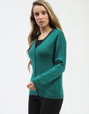 Madame Emerald Green Button-Up Cardigan