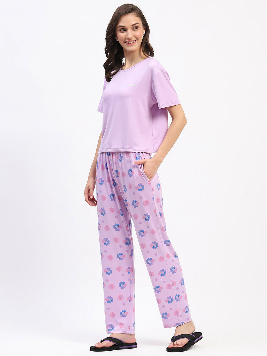 mSECRET Disney Typography Mauve Nightsuit Set