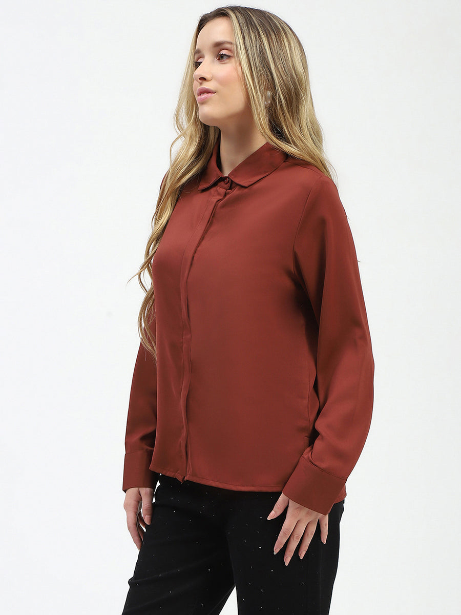 Madame Rust Button-Up Shirt with Classic Collar