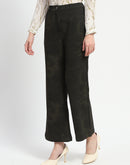 Madame Jacquard Straight Fit Green Trousers