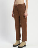 Madame Solid Tan Pleated Gurkha Trousers