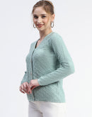 Madame Mint V-Neck Knit Cardigan