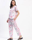 mSECRET Pink Tie-Dye Button-Down Pajama Set with Collared Shirt