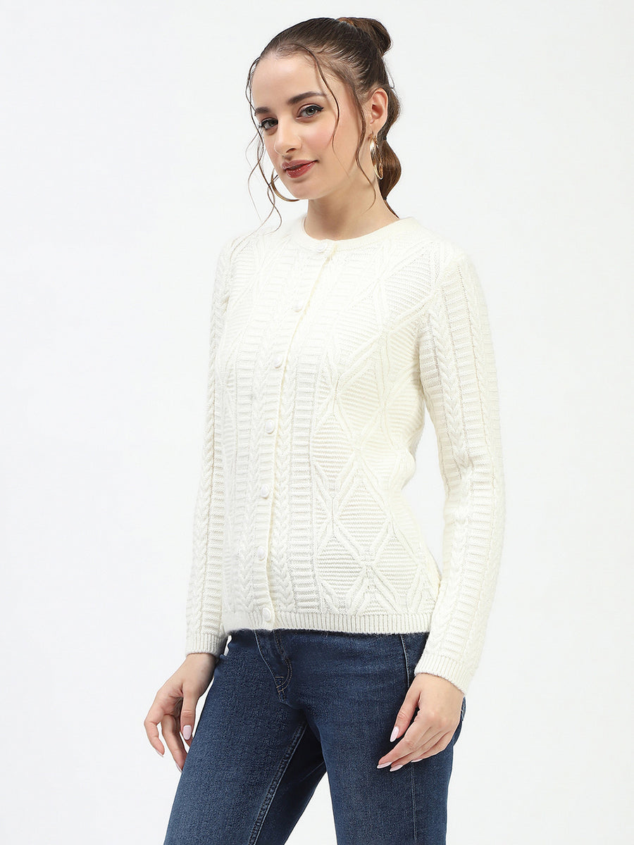 Madame White Buttoned Cardigan