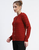 Madame Rust Cable Knit Button Down Cardigan