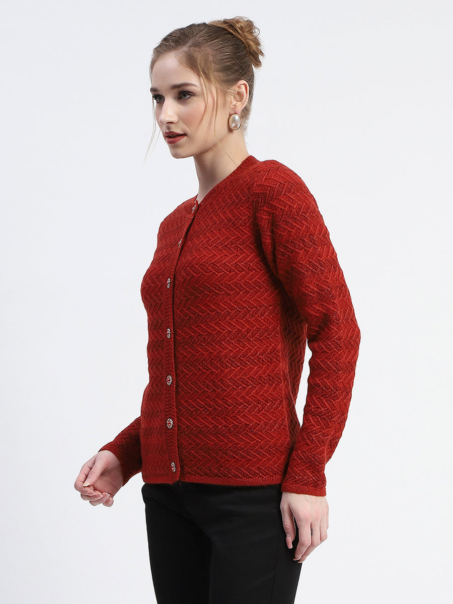 Madame Rust Cable Knit Button Down Cardigan