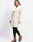 Madame Fur Collared Off White Long Coat