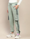 mSECRET Cotton Colorblock Green Track Bottoms