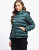 Madame Quilted Cotton Green Puffer Jacket