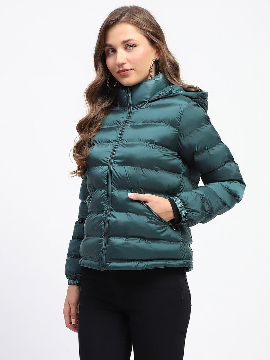 Madame Quilted Cotton Green Puffer Jacket