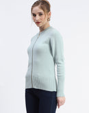 Madame Mint Full-Zip Knit Sweater