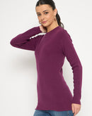 Madame Mock Neck Solid Purple Skeeve