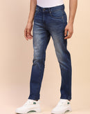 Camla Barcelona Ripped Mid Rise Whiskered Denim Blue Denim