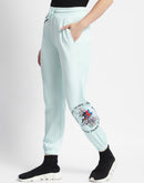 Msecert Disney Print Sky Blue Jogger Track Pants