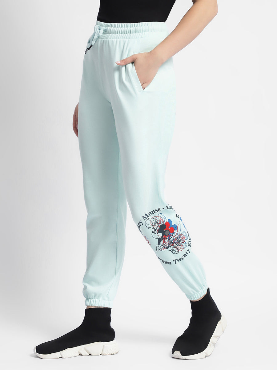 Msecert Disney Print Sky Blue Jogger Track Pants