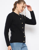 Madame Round Neck Black Cardigan