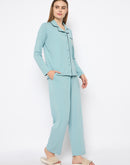 mSECRET Open Front Contrast Bonning Mint Green Night Suit