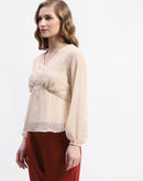 Madame Beige Empire Waist Top