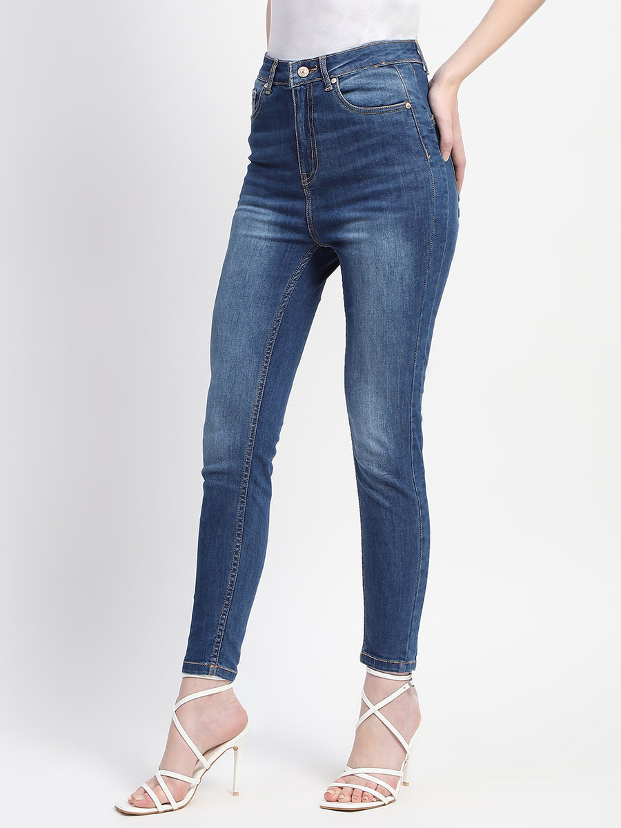 Madame Whiskered High Waist Skinny Fit Denim