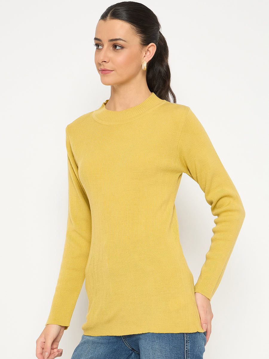 Madame Mock Neck Solid Yellow Skeeve