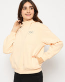 Madame Placement Printed Ivory Hooded Sweatshirt