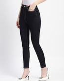 Madame Solid Dark Blue Skinny Fit Cotton Denim