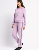 mSECRET Printed Zipped Top and Bottom Lavender Night Suit