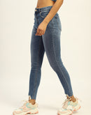 Madame Skinny Fit Raw Hem Cotton Light Blue Denim