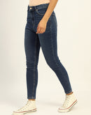 Madame Skinny Fit Raw Hem Cotton Dark Blue Denim