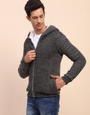 Camla Barcelona Self Designed Black Full Sleeve Sweater