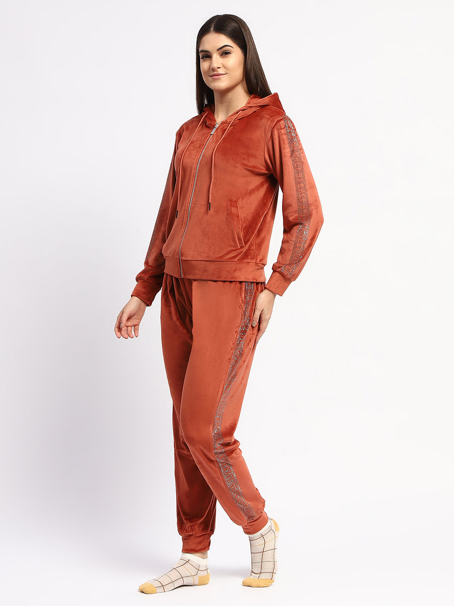 mSECRET Zipped Rust Top and Bottom Night Suit