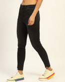 Madame Skinny Fit Raw Hem Cotton Black Denim