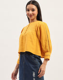 Madame Bishop Sleeve Mustard Yellow Top