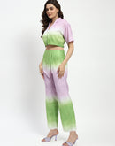 Madame Ombre Effect Green And Lavender Co-Ord Set