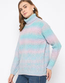 Madame Striped Multicolor Turtleneck Sweater