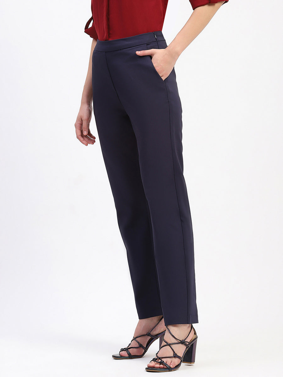 Madame Straight Fit Navy Trousers