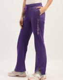 mSECRET Typography Detailing Boot cut Purple Track Bottom