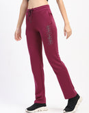 mSECRET Typography Drawstring Waist Purple Track Bottoms