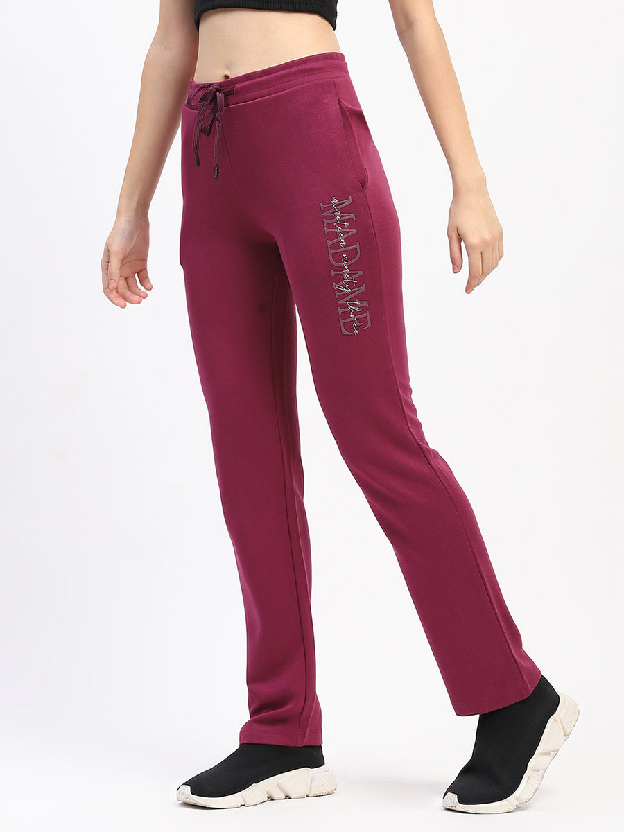 mSECRET Typography Drawstring Waist Purple Track Bottoms