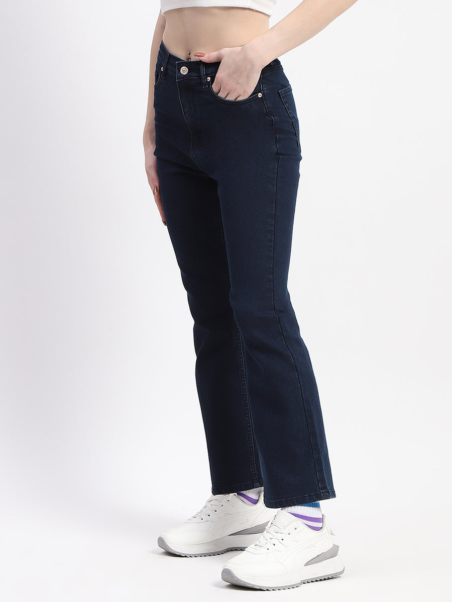 Madame Straight-Fit Dark Blue Cotton Jeans