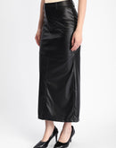 Madame Black Faux Leather Mermaid Skirt