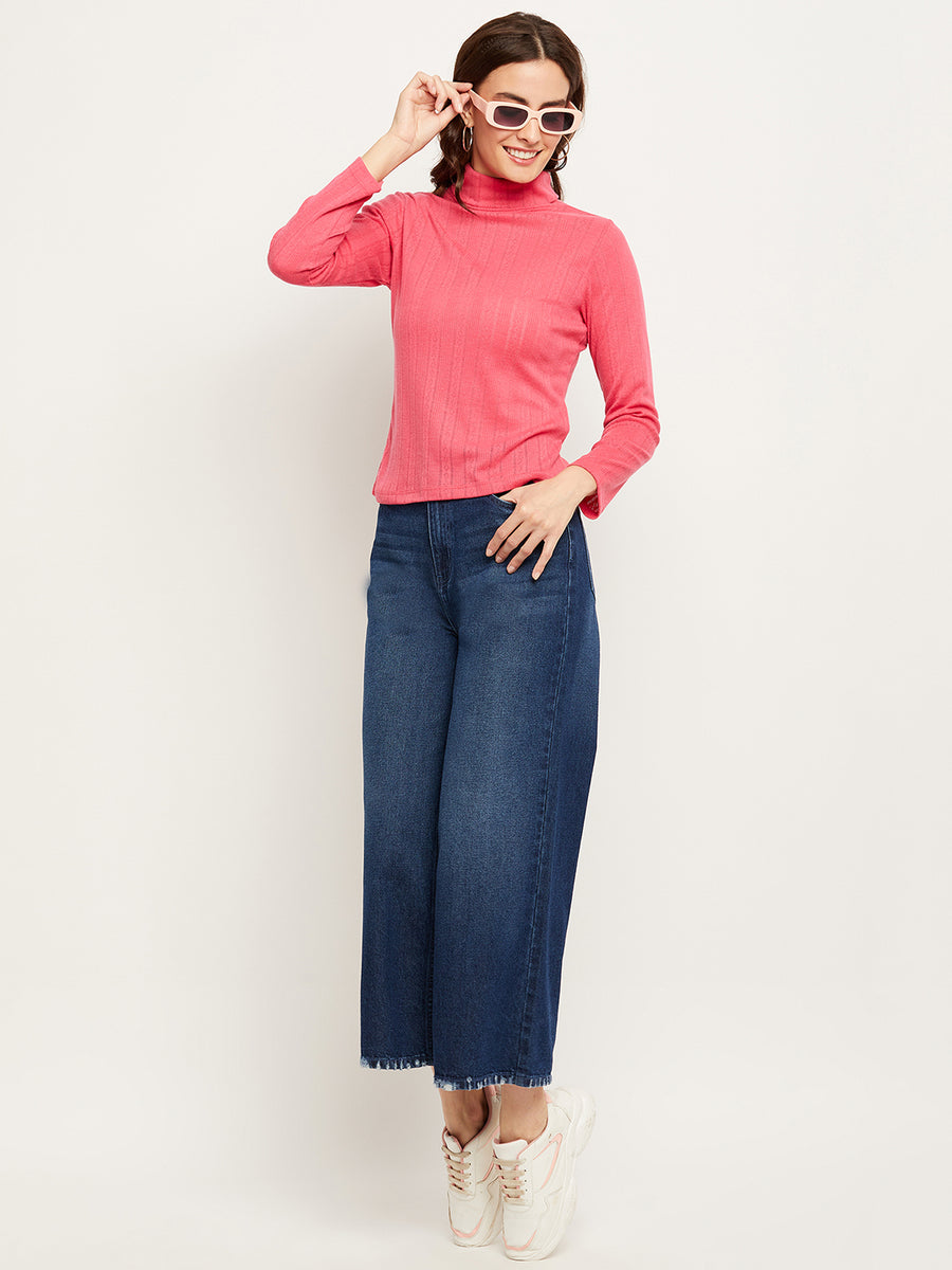 Camla Barcelona Turtleneck Hot Pink Top