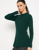 Madame Mock Neck Solid Green Skeeve